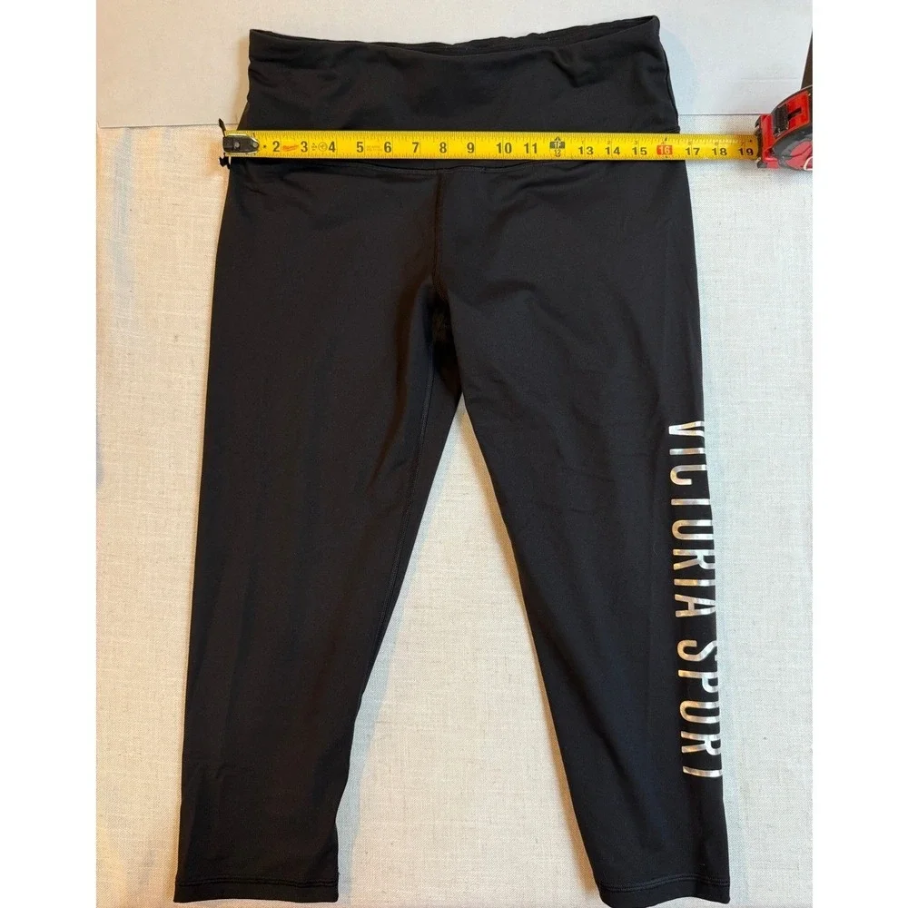 Victoria Sport Black Athletic Capris Leggings Cropped Workout Pants Women's Sz L
